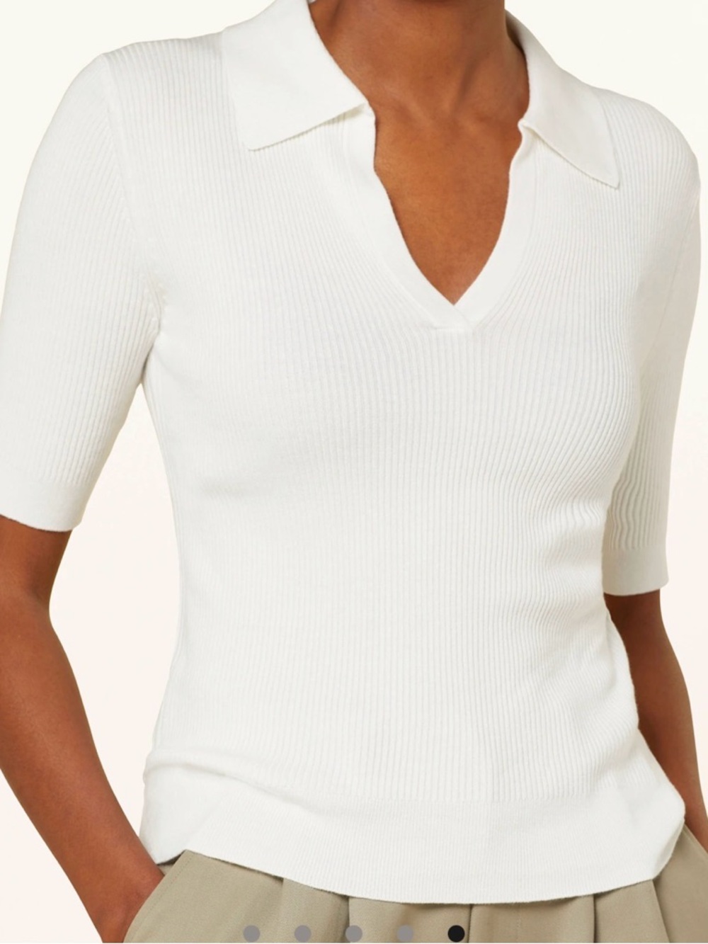 Elie Tahari V-Neck Polo Short Sleeve Top size m